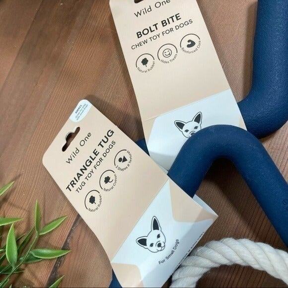 Wild One Bolt Bite Chew & Treat & Triangle Tug Engaging Dog Toy Small - Picture 5 of 8